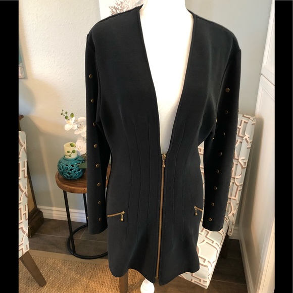 Dina Bar- EL vintage brass studded jacket M - Picture 4 of 8